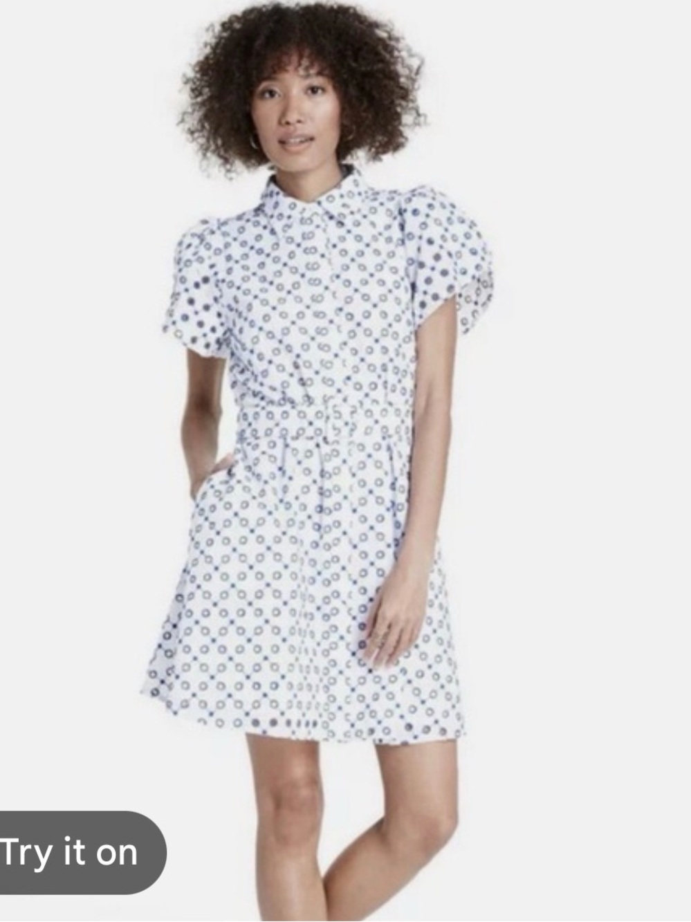 Dot Tulip Sleeve Embroidered Dress  - ALEXIS x Target size XXS